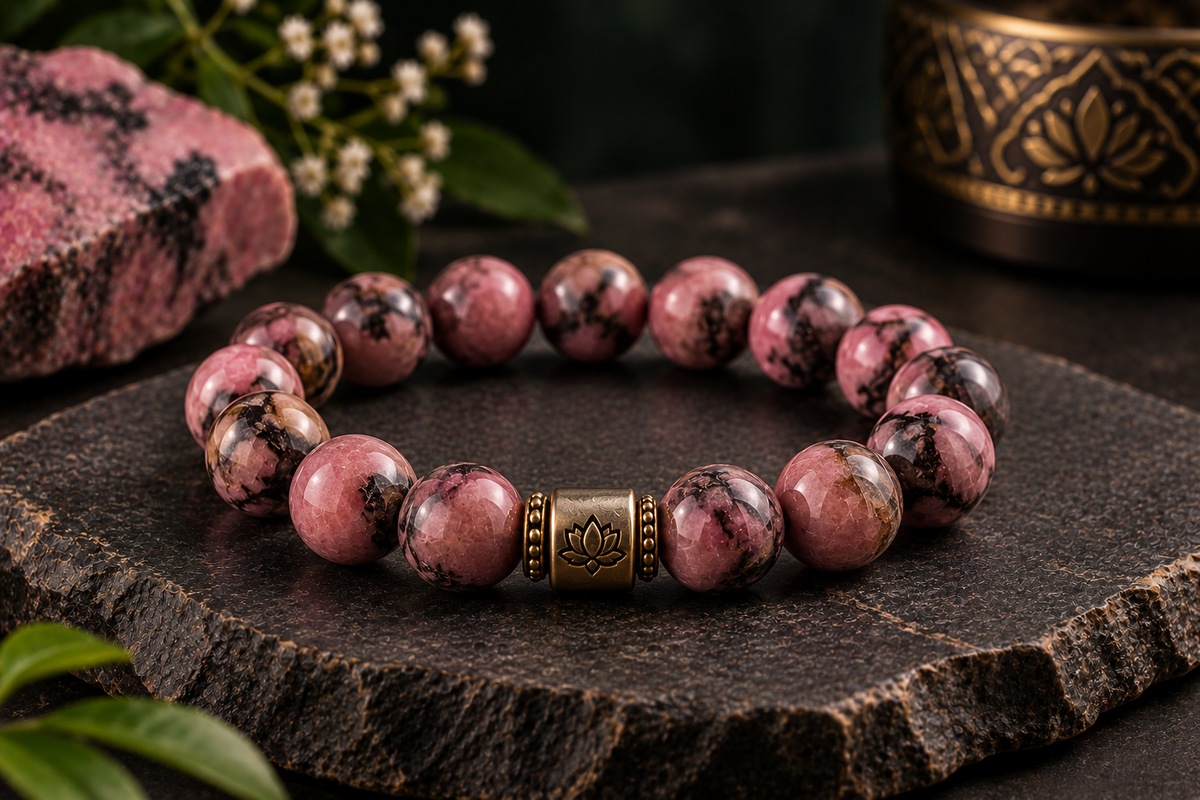 Rhodonite Crystal Bracelet for Women