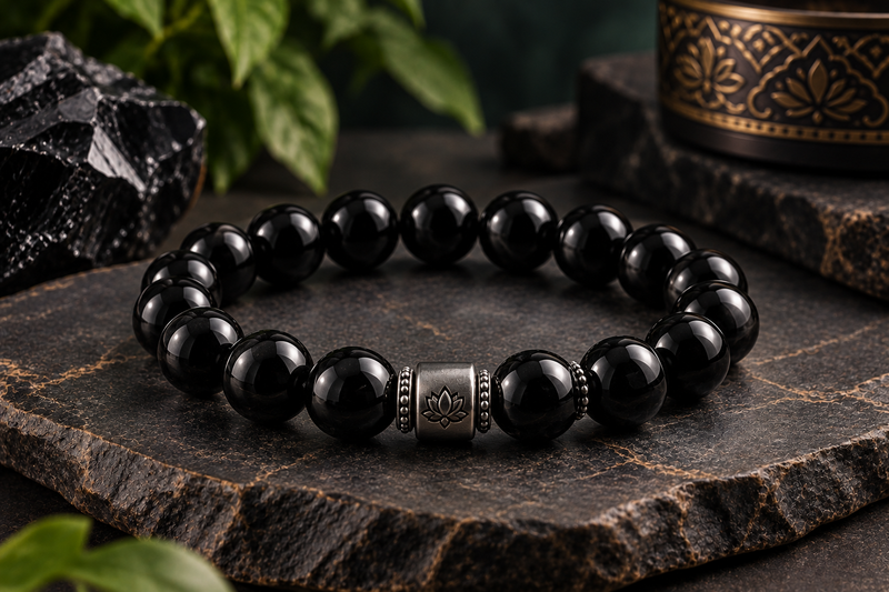 Black Obsidian Crystal Bracelet for Women