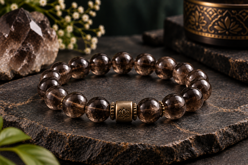 Smoky Quartz Crystal Bracelet for Women