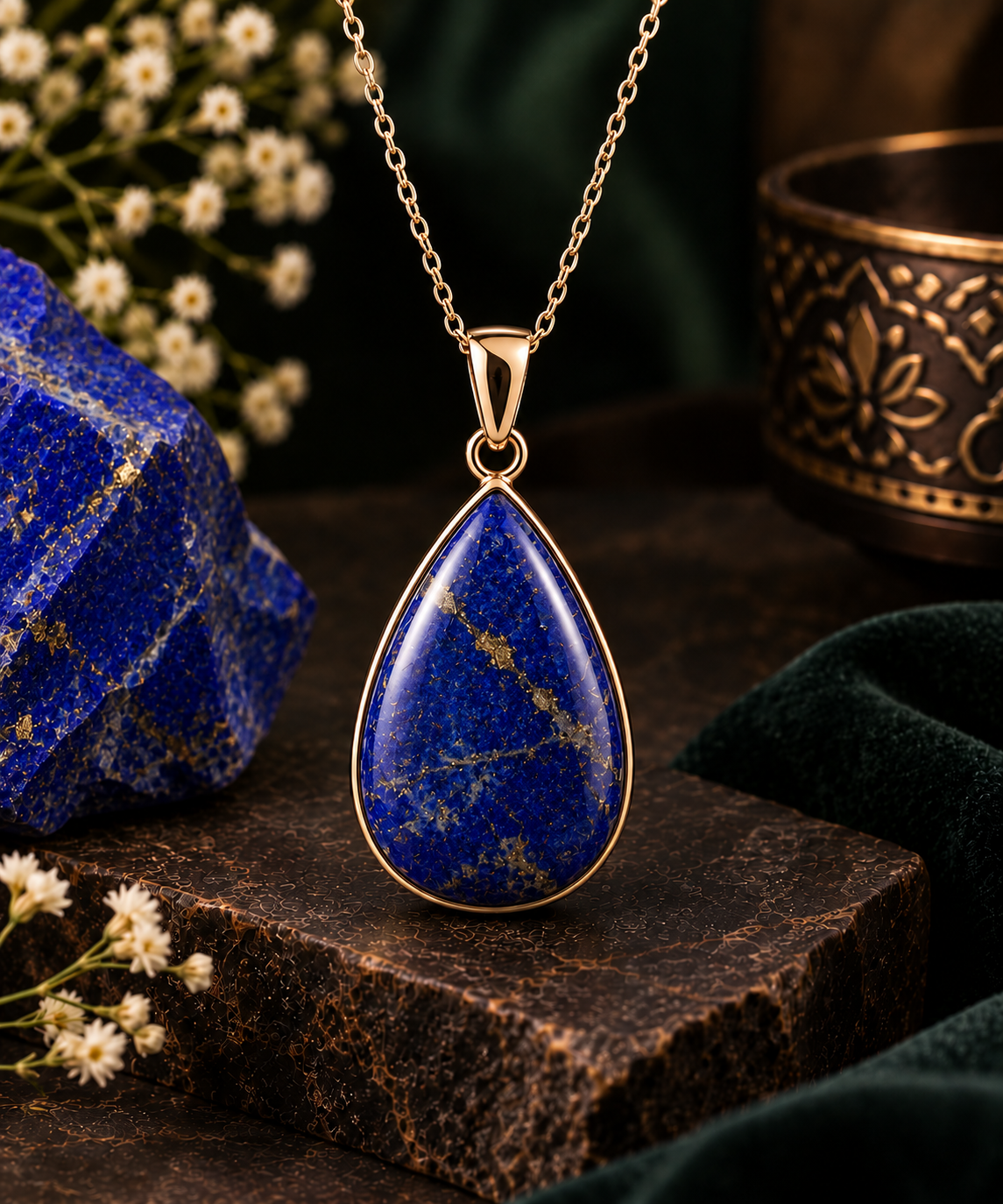Lapis Lazuli Crystal Pendant for Women