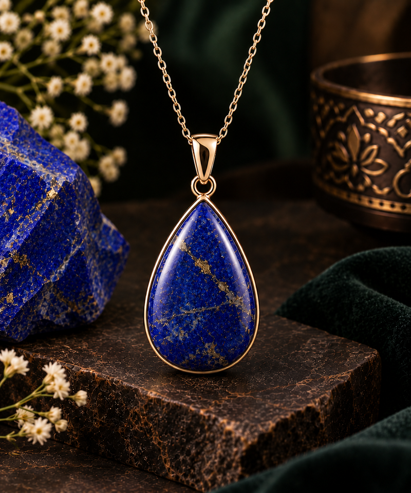 Lapis Lazuli Crystal Pendant for Women