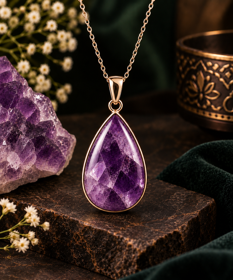 Amethyst Crystal Pendant for Women