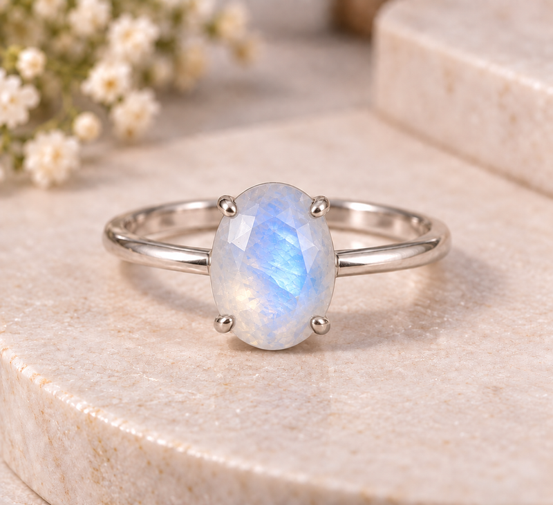 Moonstone Crystal Ring for Women