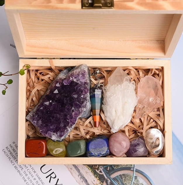 Premium Wooden Crystal Wellness Gift Box