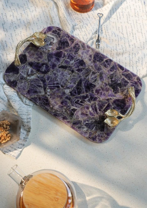 Amethyst Crystal Decorative Tray