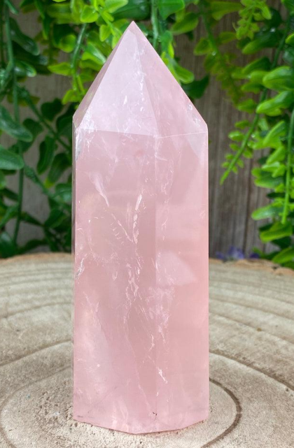 Polished Rose Quartz Crystal Tower