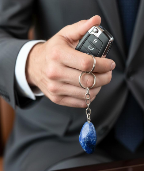 Men's Gemstone Car Keychain - Living Crystals
