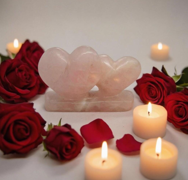 Two Hearts Crystal Keepsake - Living Crystals