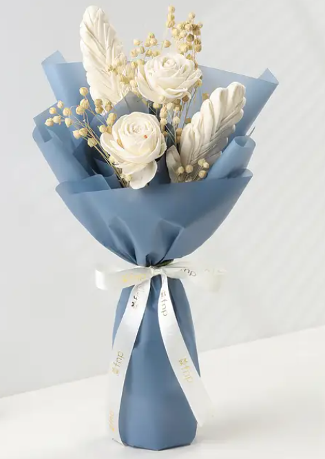 Dried Sola Wood Rose Bouquet