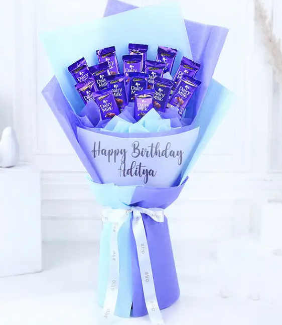 Personalised Dairy Milk Chocolate Bouquet