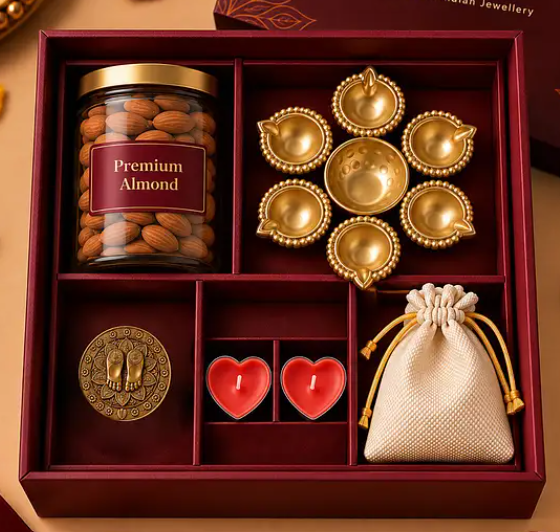 Diwali Dry Fruit & Diya Gift Box