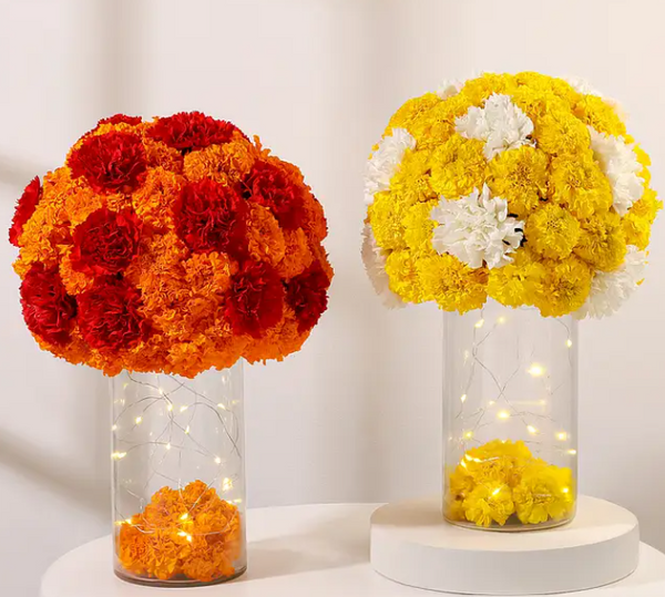 Marigold Flower Vase Arrangement