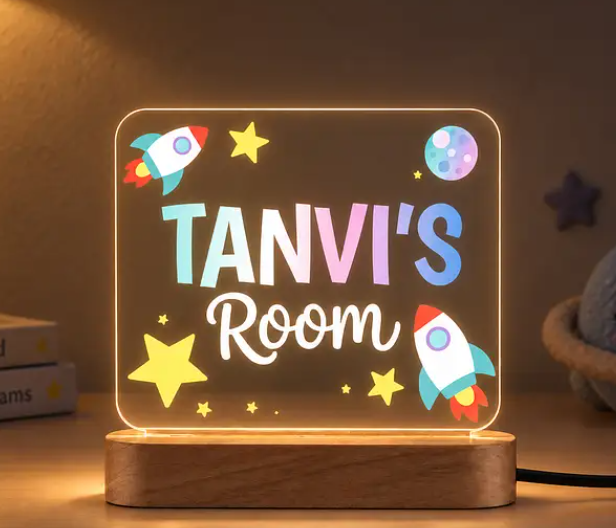 Personalised Kids Room LED Name Lamp