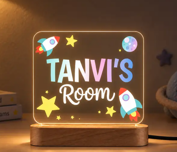Personalised Kids Room LED Name Lamp
