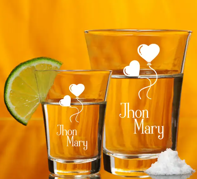 Personalised Couple Glass Set