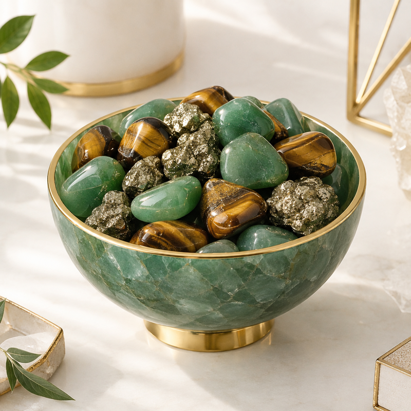 Prosperity Green Money Magnet Bowl
